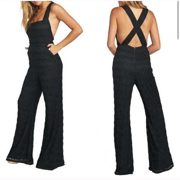 Show Me Your MuMu Pants - Show Me your Mumu Judy Black Lace Jumpsuit Large
